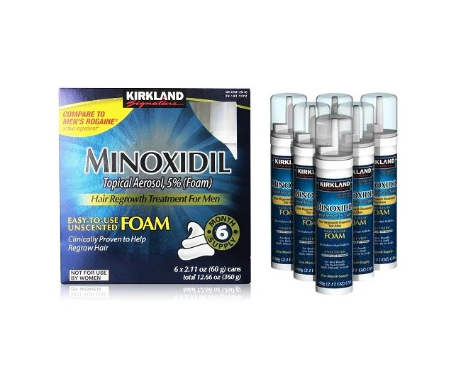 فوم رشد مجدد مو و ضد ریزش مو مردانه کرکلند ماینوکسیدل 5% KIRKLAND Minoxidil Topical Aerosol 5% Foam Hair Regrowth teartment