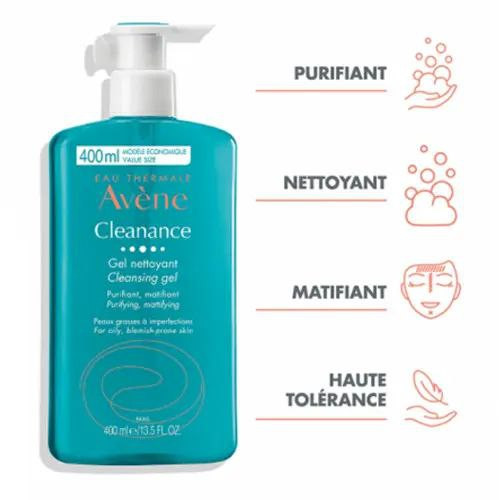 ژل شستشوی Avene کلینانس پوست چرب و مختلط حجم 400 میل