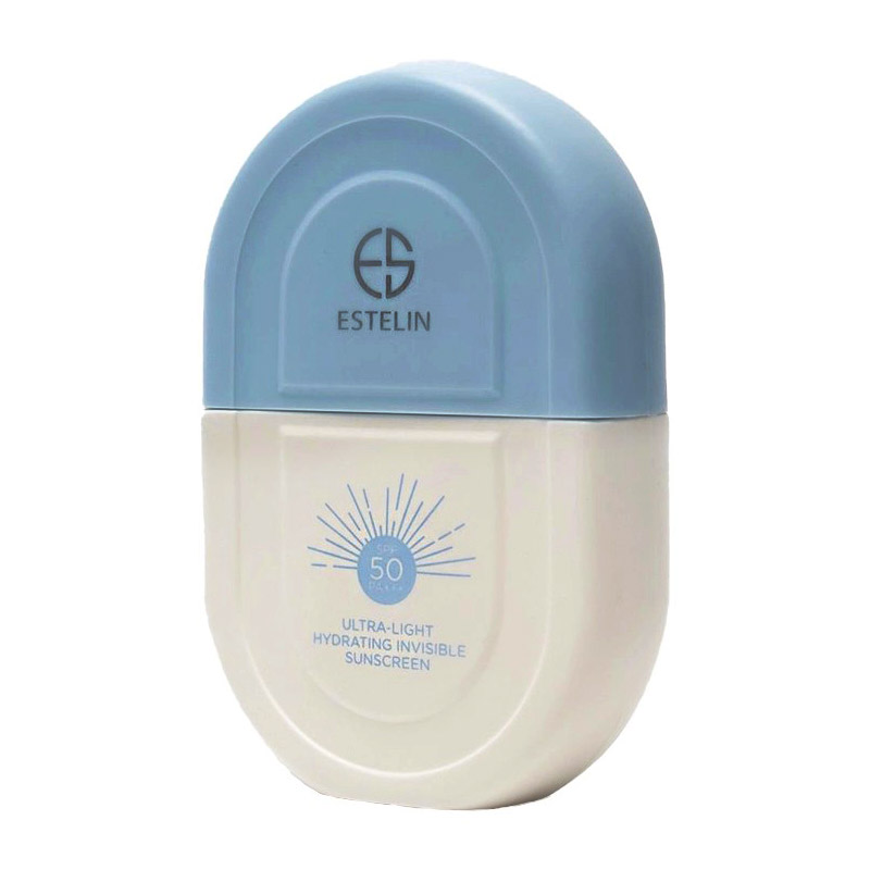 ضد آفتاب بی رنگ استلین آبی حجم 50 گرم spf50 فاقد چربی بافت سبک مخصوص انواع پوست اصلی