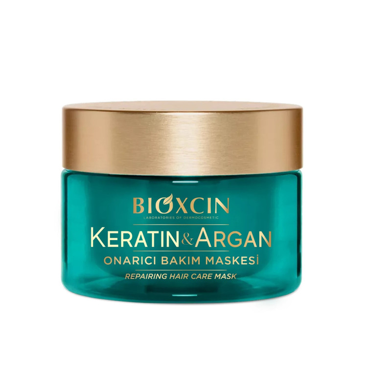 ماسک مو ضد ریزش bioکسین کاسهای کراتین و آرگان ترمیم کننده قوی برای موهای خشک و آسیب دیده حجم 225 میلی(واردات قانونی)